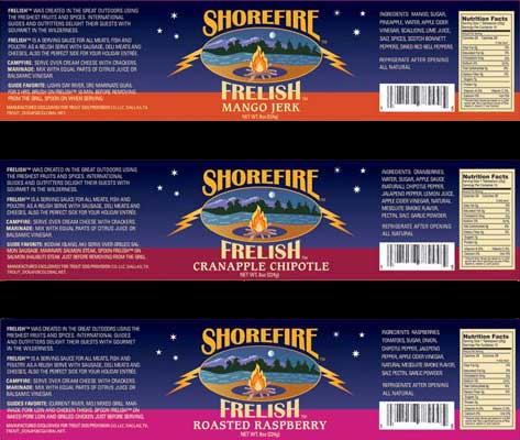 Shorefire Frelish - Mango Jerk, Cranapple Chipotle, Roasted Raspberry