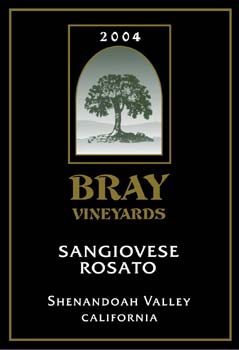 Bray Vineyards Sangiovese Rosato - Wine Label Design Portfolio