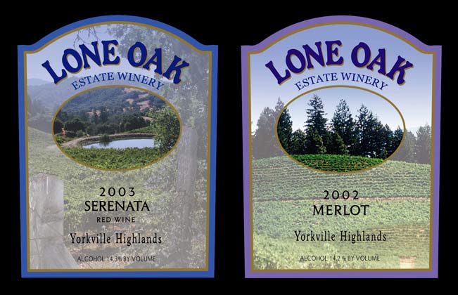 Lone Oak Estate Winery - Wine Label Design Portfolio