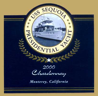 USS Sequoia Presidential Yacht - Wine Label Design Portfolio