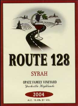 Route 128 - Opatz Family Vineyard - Wine Label Design Portfolio